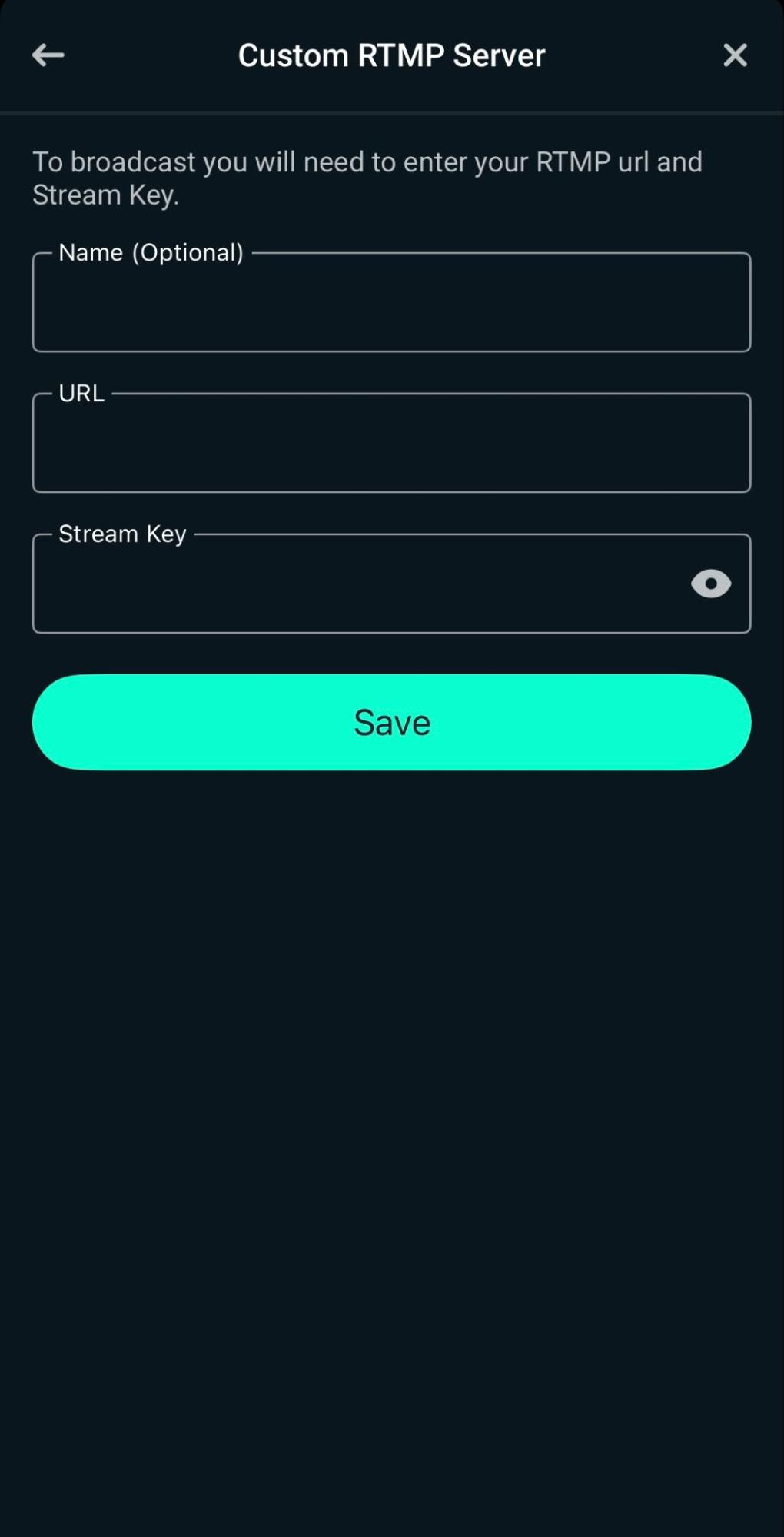 streamlabs mobile rtmp destination adding